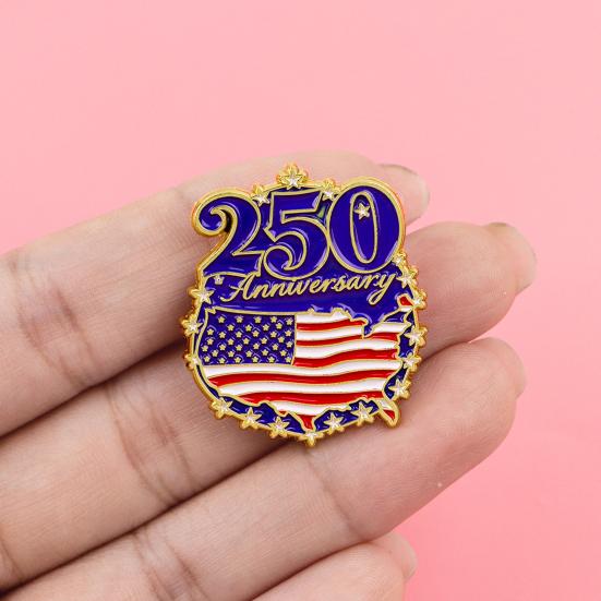 Памятный значок к 250-летию независимости США, Патриотическая булавка на лацкан с американским флагом, Металлическая брошь к 250-летию (Полусемисотлетию) для мужчин и женщин