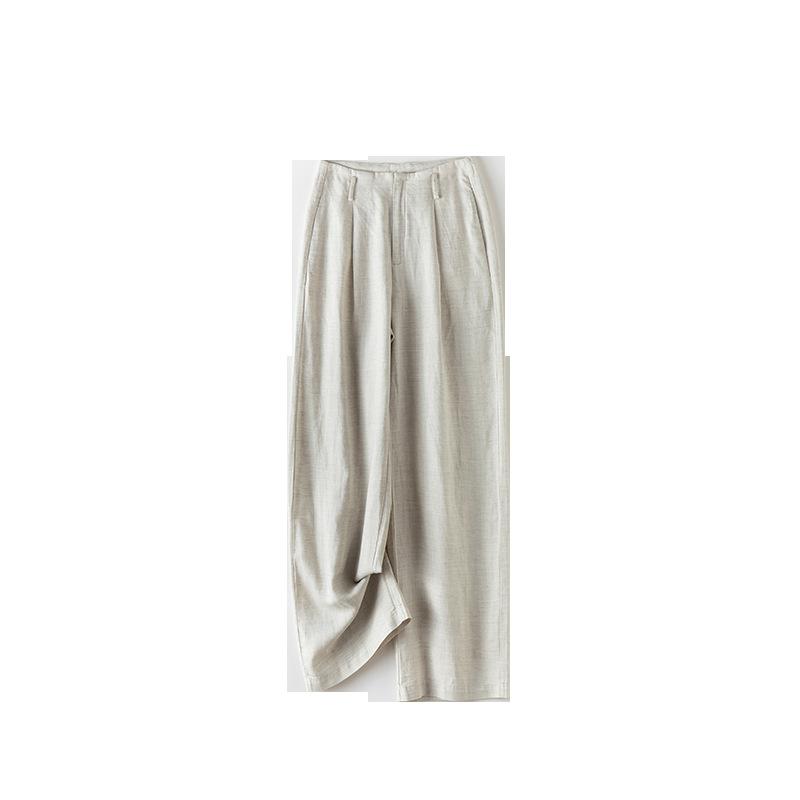 Tencel linen wide-leg pants women's summer thin loose linen pants old money wind thin casual trousers mopping the floor