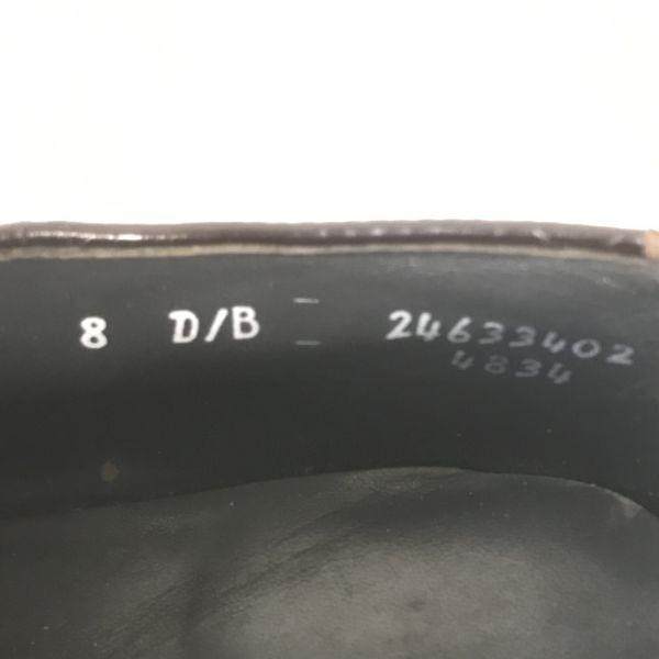 E.T.Wright 80-е Винтаж Кожа Подкладка из Фетра Однотонный Носок 8D/B 25.5-26.0 Бордовый(ИСПОЛЬЗОВАЛ)