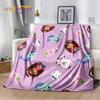 Cute Gabbys Dollhouse Cartoon Blanket,Soft Throw Blanket for Home Bedroom Bed Sofa Picnic Travel Office Rest Cover Blanket Gift