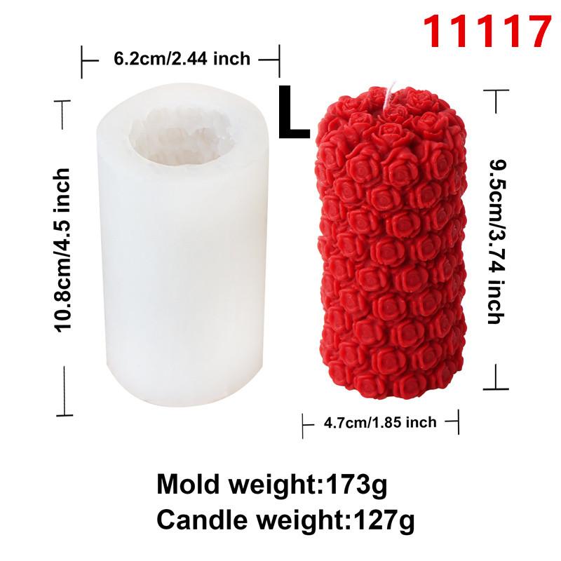 3D Роза Цветок Шар Свеча Силиконовая Форма DIY Гипс Ароматерапия Смола Форма для Мыла Валентина Роза Колонна Подарок Домашний Декор