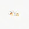 BONBEAU Shining color flower pin Earrings 925 silver, silver needle color cubic flower flower earrings