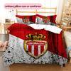 AS Monaco Football Club  Pattern Bedding Quilt Set  Home Decoration  Gift (1 * duvet cover + 2 * pillowcase  without core)