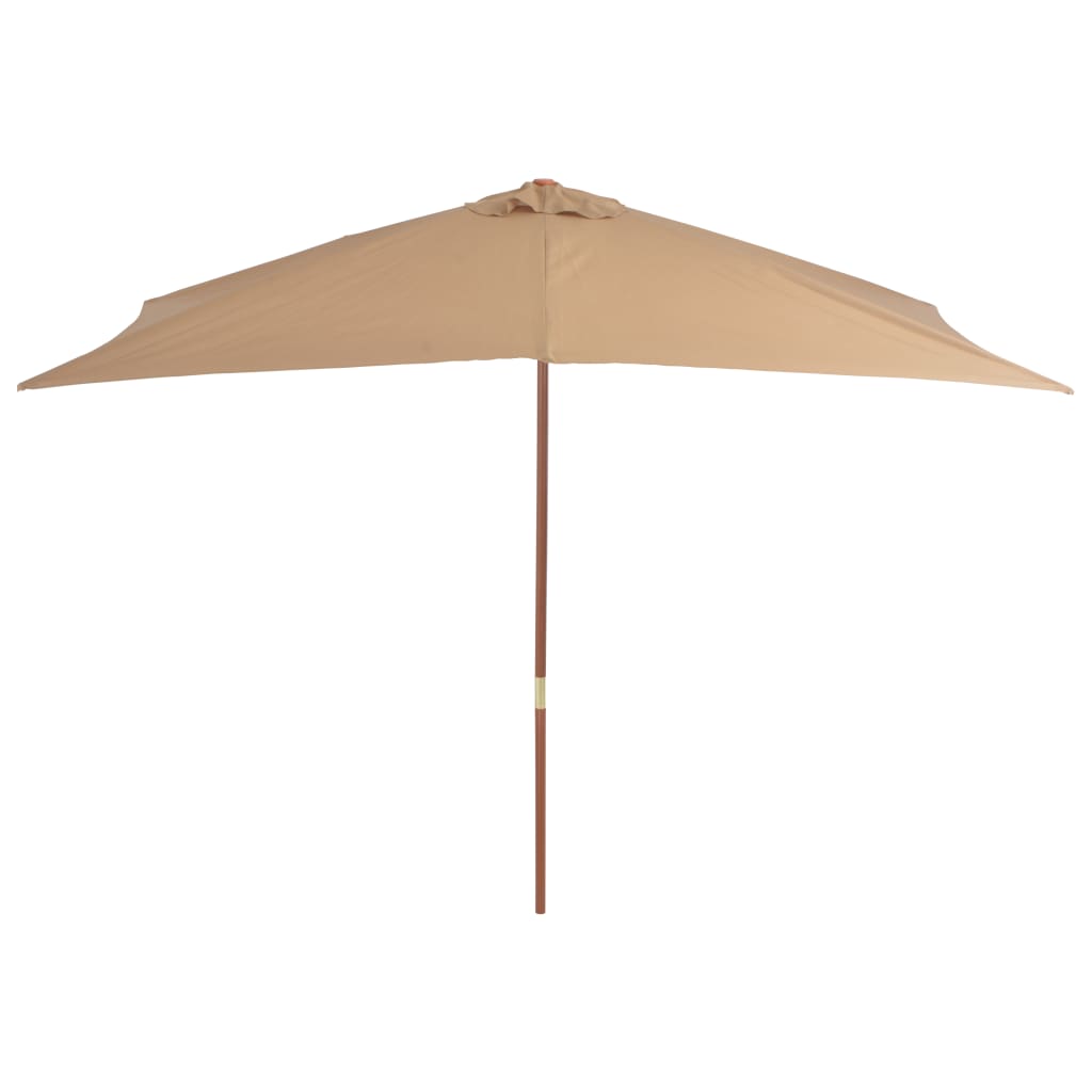 Wooden Mast Sun Umbrella 200 x 300 cm Taupe