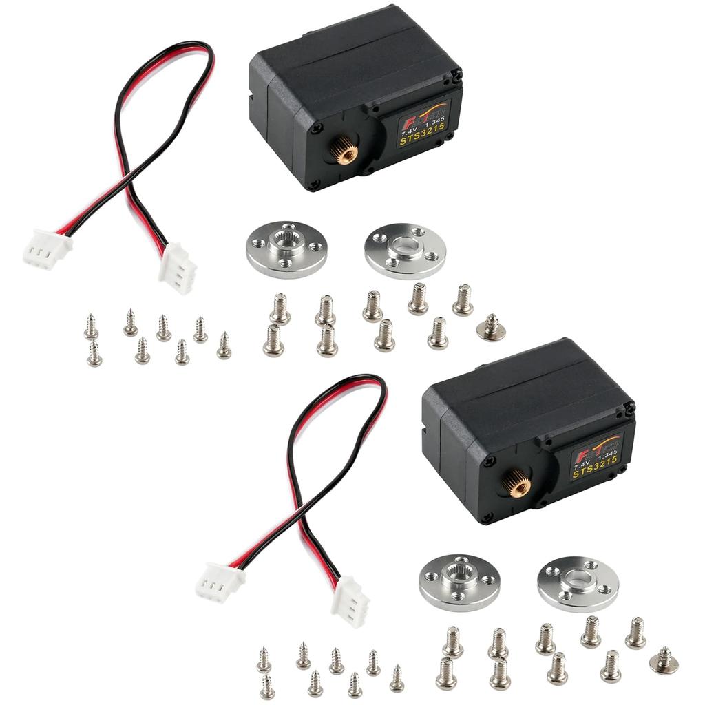 2pcs STS3215 7.4V 19KG Dual Axis TTL Serial Bus Smart Robot Servo 360 Degree Metal Gear 12-Bit Magnetic Coding Programmable Servo for Robot Arm