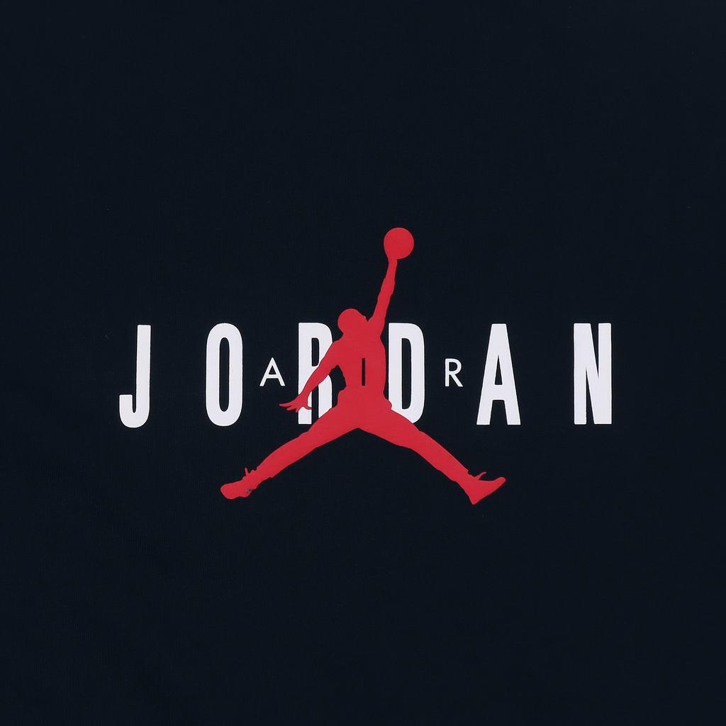 Jordan Американская ретро буква Airman с логотипом и круглым вырезом, повседневная футболка с короткими рукавами, мужские топы, черные DM1463-010