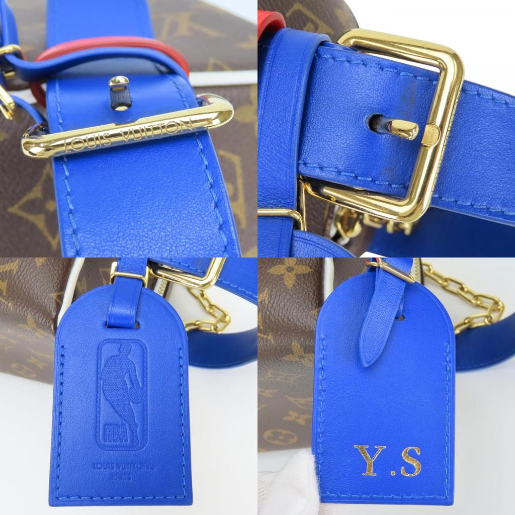 Used LOUIS VUITTON Handbag NBA Cloakroom Drop Kit M45588 Monogram Brown blue NBA collaboration