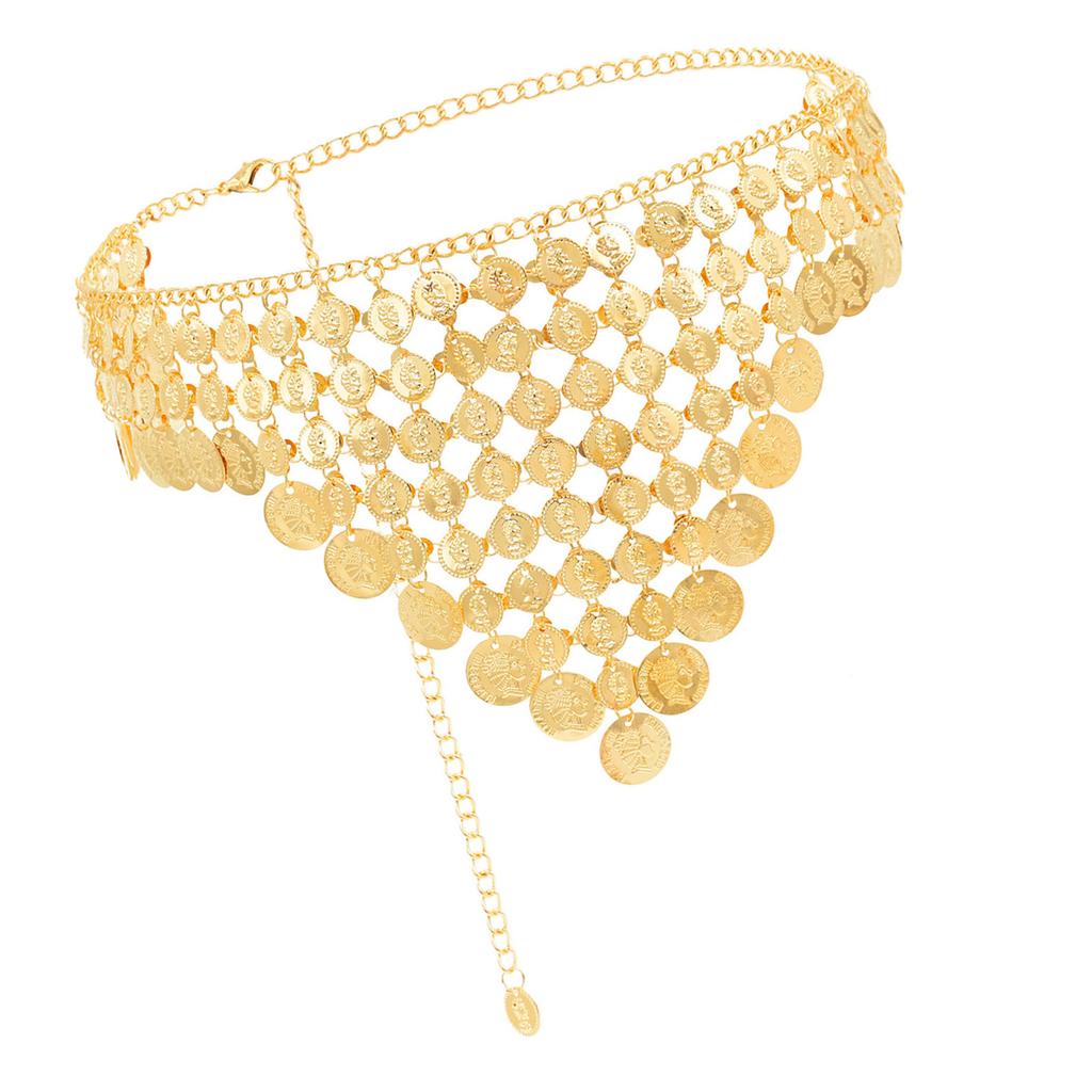 Трендовая поясная цепочка с монетами и кисточками, регулируемая длина, цепочка для тела, модный пояс для женщин для вечеринок и повседневной носки