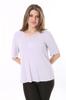Женская блузка большого размера Плюс размер, сиреневый воротник, детальная блузка с короткими рукавами