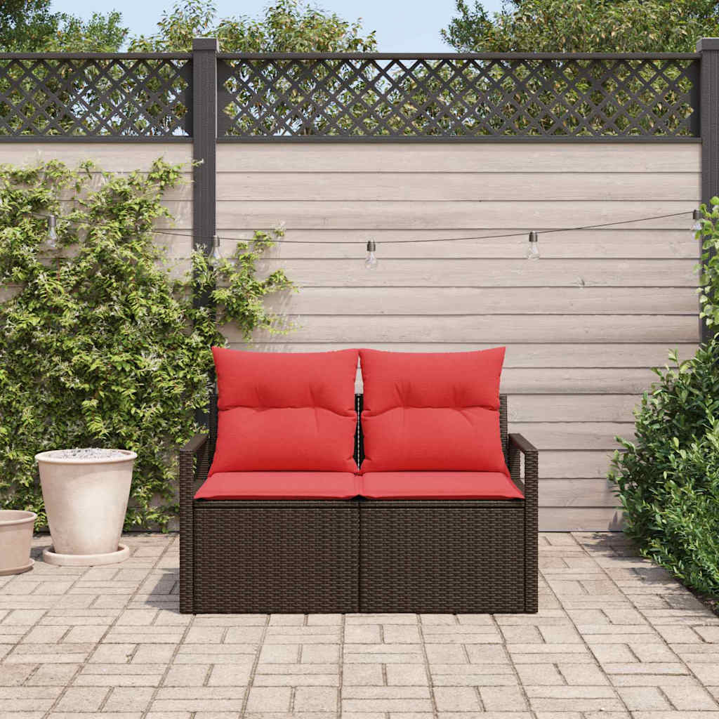 Garden Sofa with Cushions 120 x 62 x 69 cm Poly Rattan