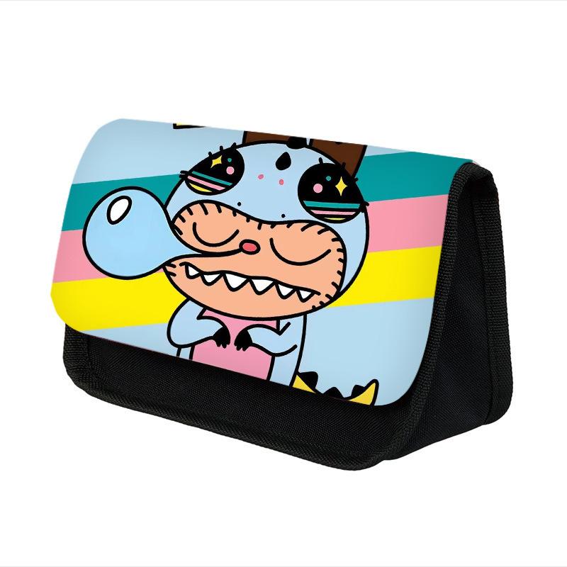 New Primary School Students Cartoon Double-layer Pencil Case Cute Children's Stationery Case Polyester Pencil Case