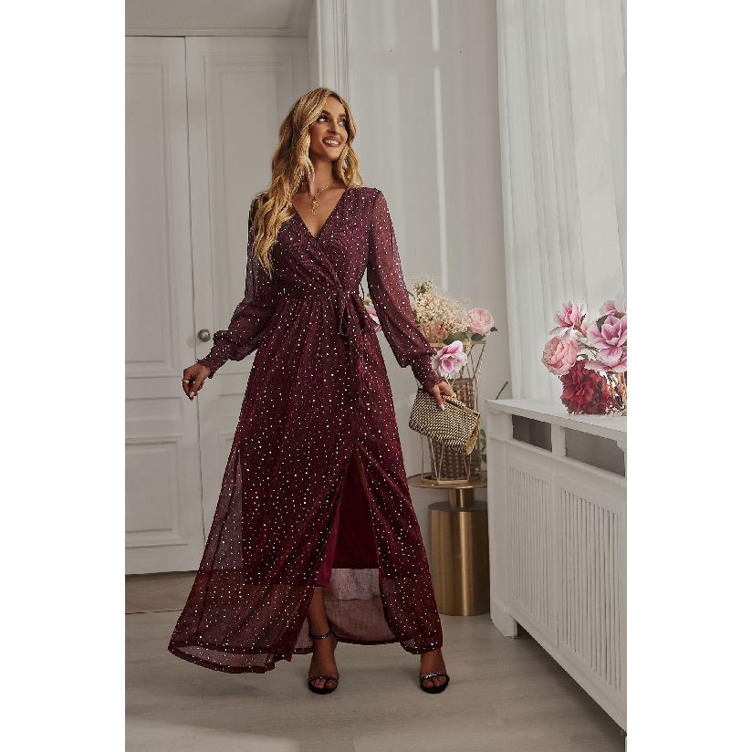 New Women'S Clothing Daily Temperament Elegant Casual Pure Desire Sexy Printed Jumpsuit Long Skirt Light Dress High-End Party Dress