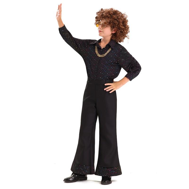 Halloween Disco Stage Costume Kids Boys 70s 80s Retro Hip Hop Outfit Set