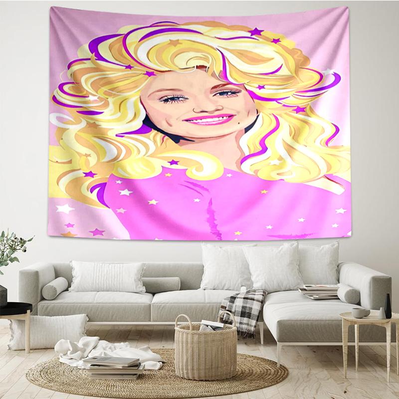 Dolly-Parton Leopard Print Quick-Dry Tapestry Hanging for Bedroom,Livingroom, Playroom,Decor Art Room Wall Tapestry Holiday and Birthday Gifts