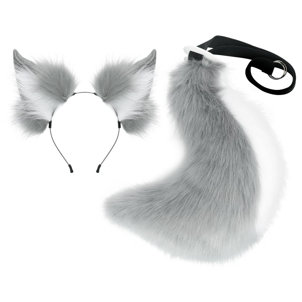 Realistic Plush Fox Ears and Tail Set (Daji Style) cos Tamamo-no-Mae fox ear headband, cosplay prop