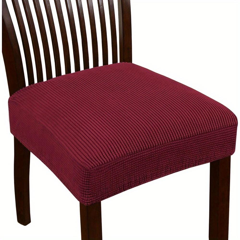 2 Piece Washable Jacquard Chair Seat Cover Anti-Dust Elastic Dining Chair Seat Slipcover Breathable Removable