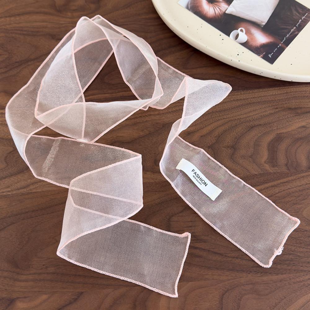 Y2K Silk Scarf Thin Organza Headscarf Decorative Long Skinny Scarf Beach