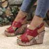 Large Size Wedge Heel Velcro Sandals Women 225 Summer New Super High Heel Sandals Women