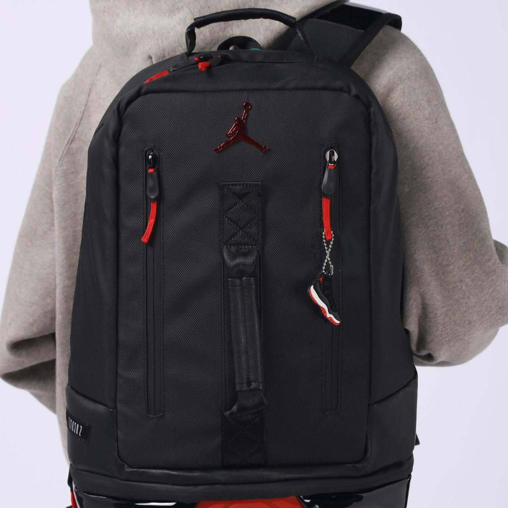 Jordan Fabric Basketball Bag Backpack Regular Unisex Bred Black Red / Red (Unisex) Backpacks DV1872 010