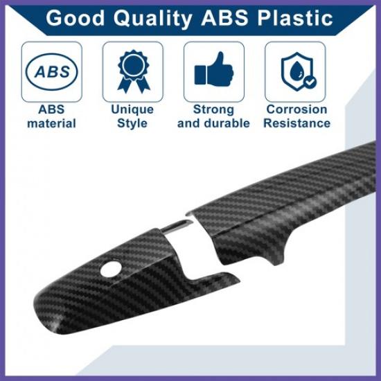 Car Door Handle Cover Trim for Honda Civic 06-11 Carbon Fiber Black