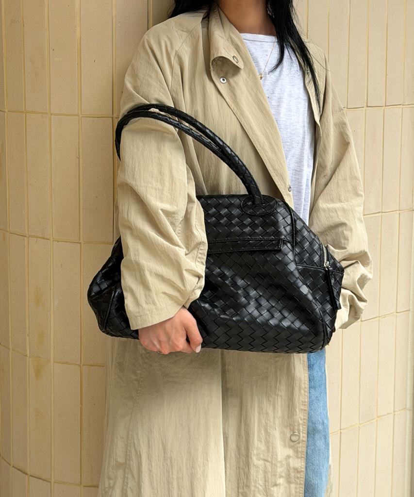 CHRISTINE PROJECT Two Zipper Bag Weaving Original(Black Pepper)