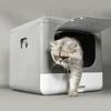 Кошачий туалет большой пластиковый водонепроницаемый кошачий туалет серый