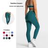 Женские бесшовные леггинсы для йоги с высокой талией, быстросохнущие, с эффектом пуш-ап, для бега на улице и фитнеса