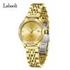 Elegant Women Dress Quartz Watch Sparkling Crystal Bezel Small Dial Luminous Date Waterproof Steel Band Wristwatch