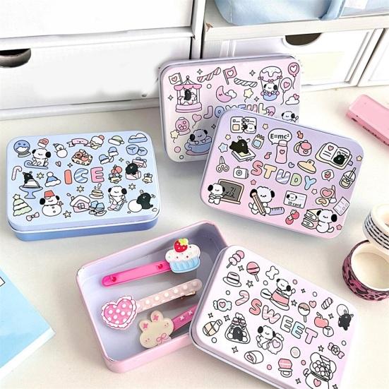 Коробка для хранения конфет, шоколада, печенья, органайзер с рисунком щенка, устойчивая к ржавчине, не деформируется