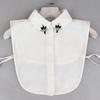 Pearl Detachable Collar Women Crystal Diamond Chiffon Shirt False Fake Collar Women Removable Peto Mujer Chemisier Faux Cols Tie