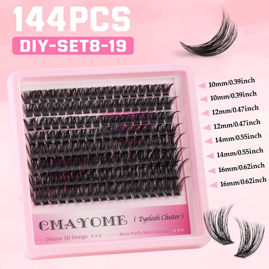 Самоклеящиеся пучки ресниц D-изгиб 10-16 мм толстые завитые ресницы