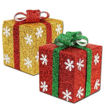 Украшения для рождественской подарочной коробки, подарочные коробки, украшения для витрины, подарочные упаковки со снежинками