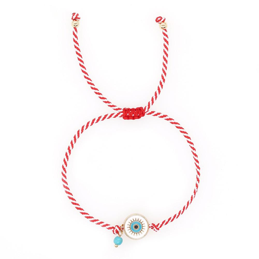 2025 Year of the Snake Lucky Red String Handmade Beaded Bracelet Set with Evil Eye for Couples