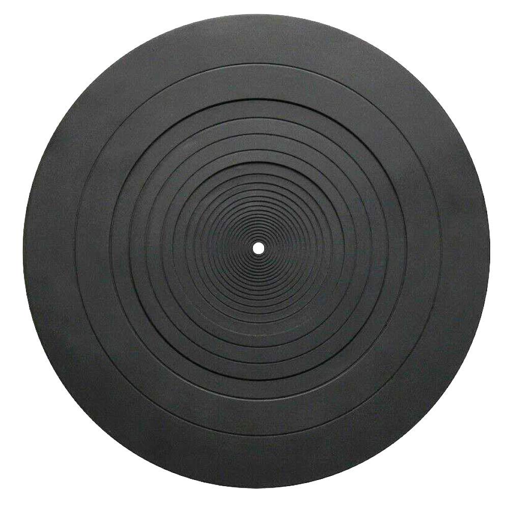 Diameter 300mm Rubber Silica Gel Record Player Mat Turntable Slipmat Ultra Thin Mat Anti-Static Anti-Vibration (12 Inch, Black)