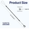 10Pcs Pen Leash, Elastic Lanyard Tether with Silicone Rings Retractable Stylus Tether Clipboard Pen Strap Tablet Stylus Holder Anti-Lose Pen Leash