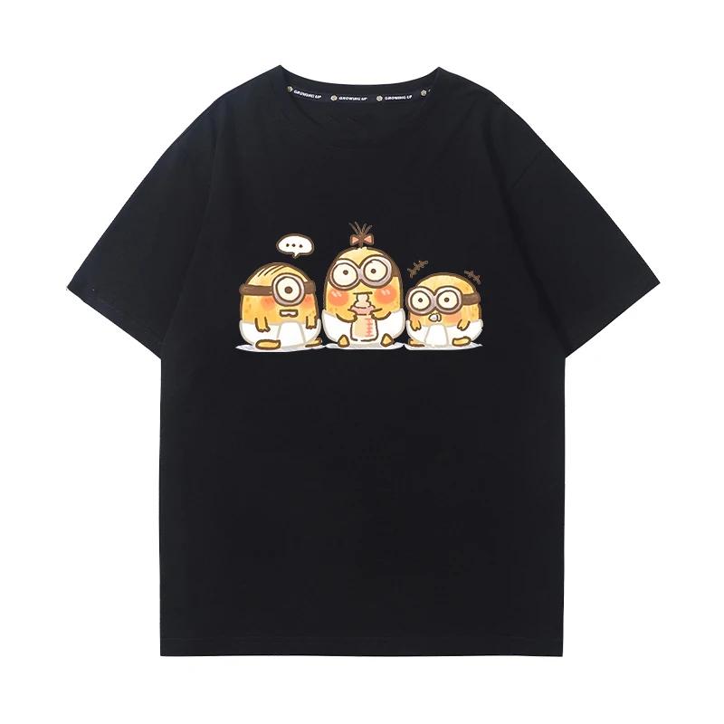 MINISO Футболка с принтом аниме и мультфильма «Губка Боб» для детей и подростков, летняя, смешная, с круглым вырезом, футболка, одежда с коротким рукавом для мальчиков и девочек