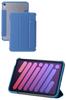 Elecom Чехол-подставка для iPad mini7 Pro mini6 6-го поколения, легкий, с функцией автоматического пробуждения, мягкая кожаная задняя панель, прозрачная рамка, цвет темно-синий (А17 2024) 2-угловой режим сна/авто