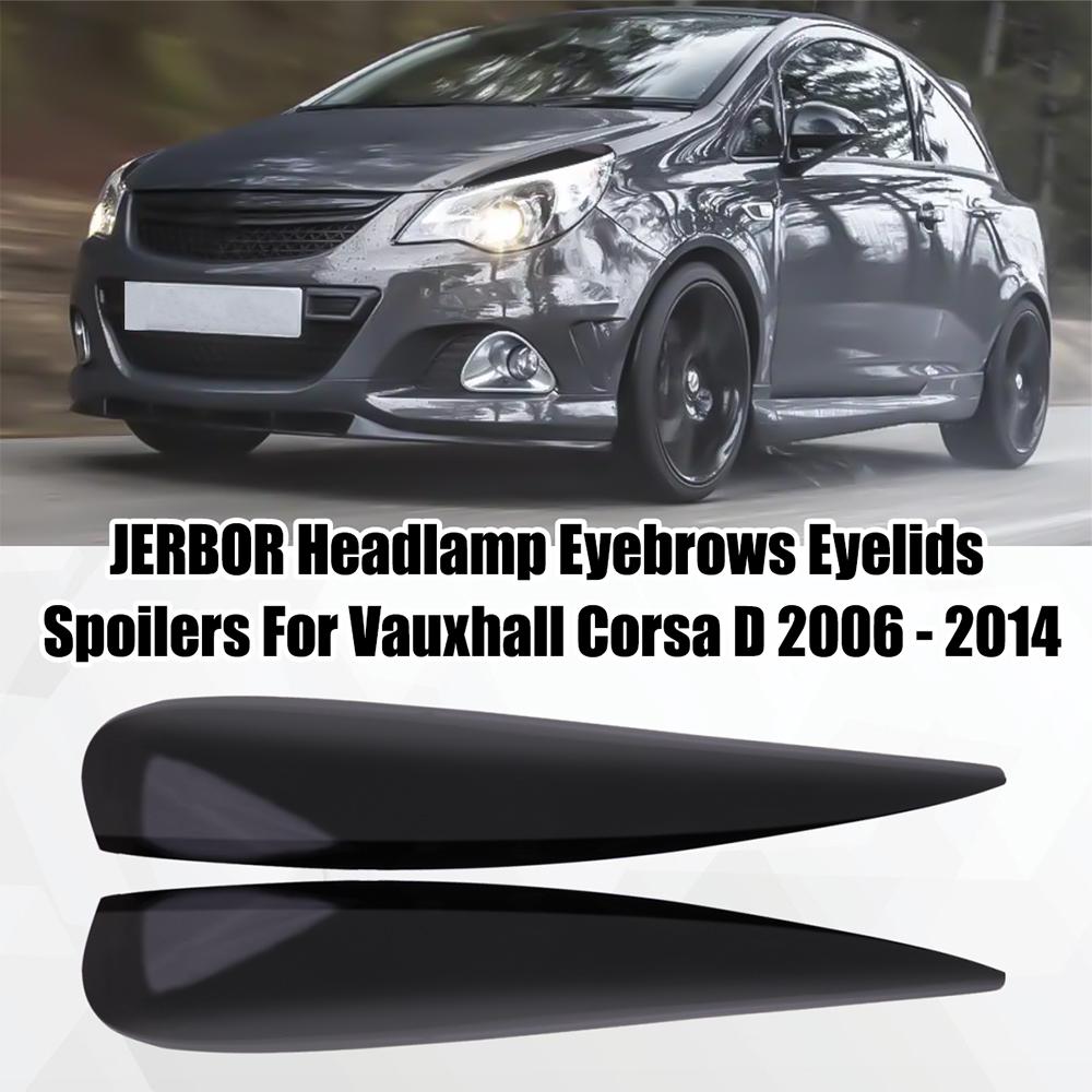 1 pair Headlamp Eyebrows Eyelids Spoilers For Vauxhall Corsa D 2006-2014