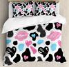 Cow Print 3Pcs Bedding Set Camouflage Hide Pattern In Black And Duvet Cover Set Bed Set Quilt Cover Pillow Case Comforter Cover