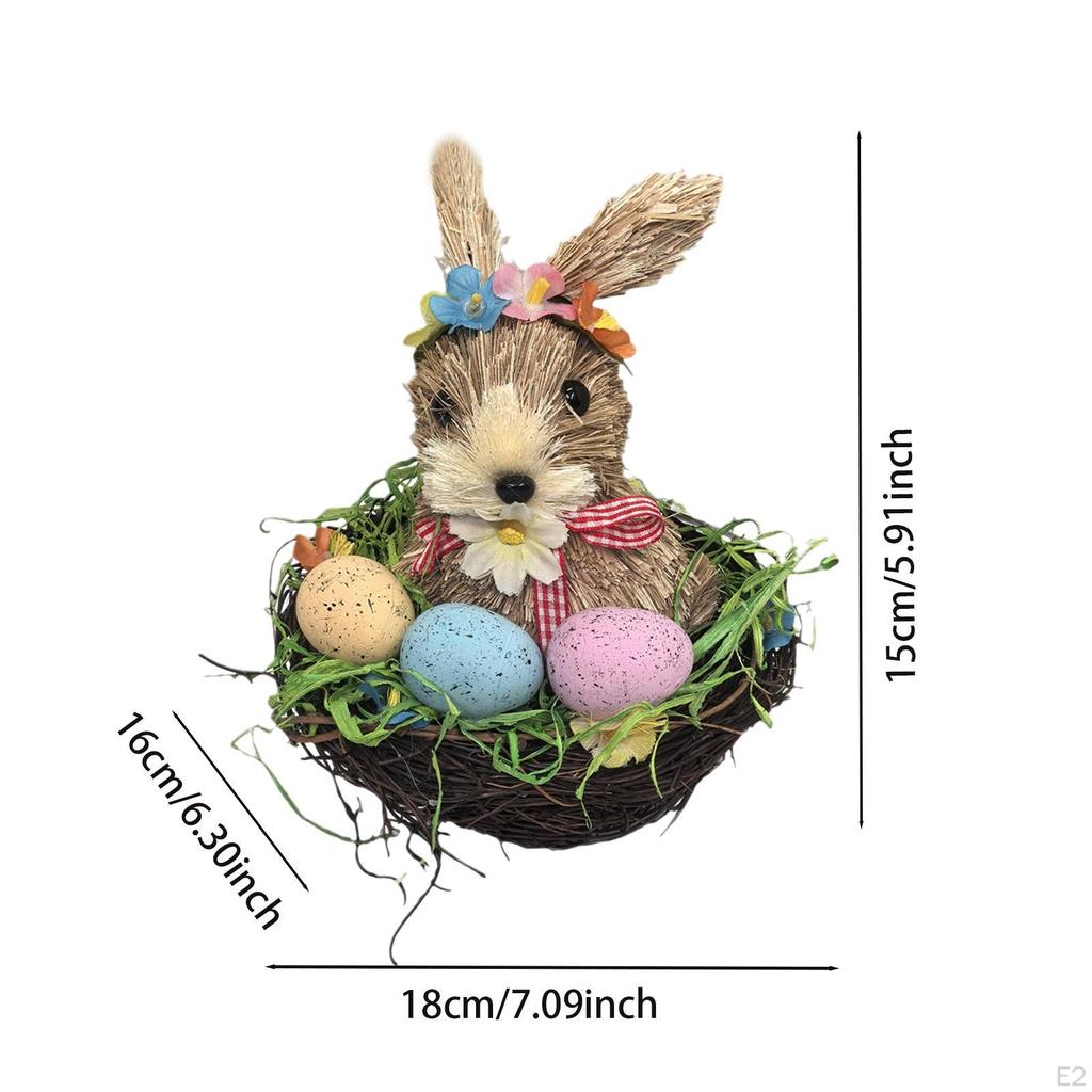Плетеная пасхальная корзинка кролика фигурки кролика настольные украшения яйца конфеты для улицы