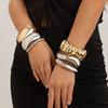 Европейско-американский стиль Металлические нерегулярные браслеты Широкие геометрические браслеты-манжеты Браслеты Девушки