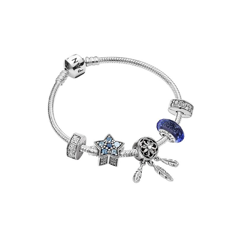 Pandora Star Wish to Shine 925 Silver Bracelet Women's Silver ZT0554