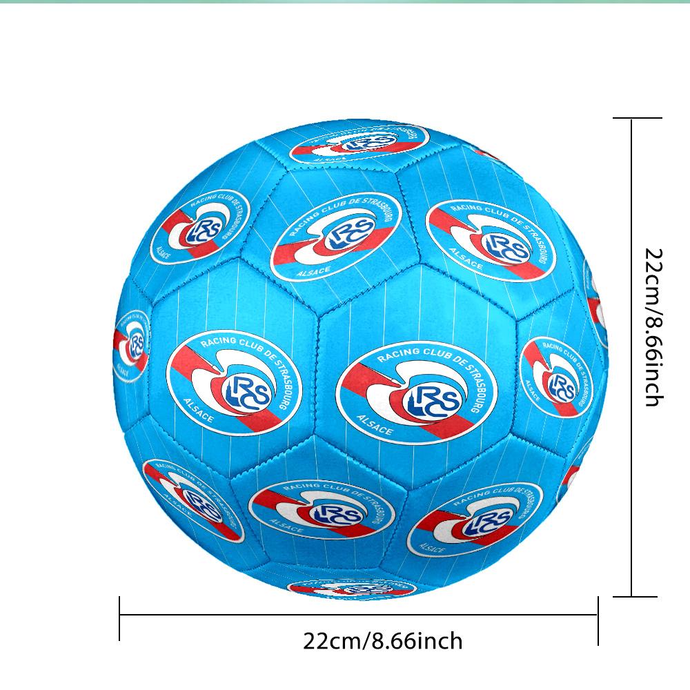 Racing Club Strasbourg Crest Soccer Ball Size 5 Soccer Ball, Machine-stitched, Soft and Comfortable, Suitable for Training and Matches Fan Gift
