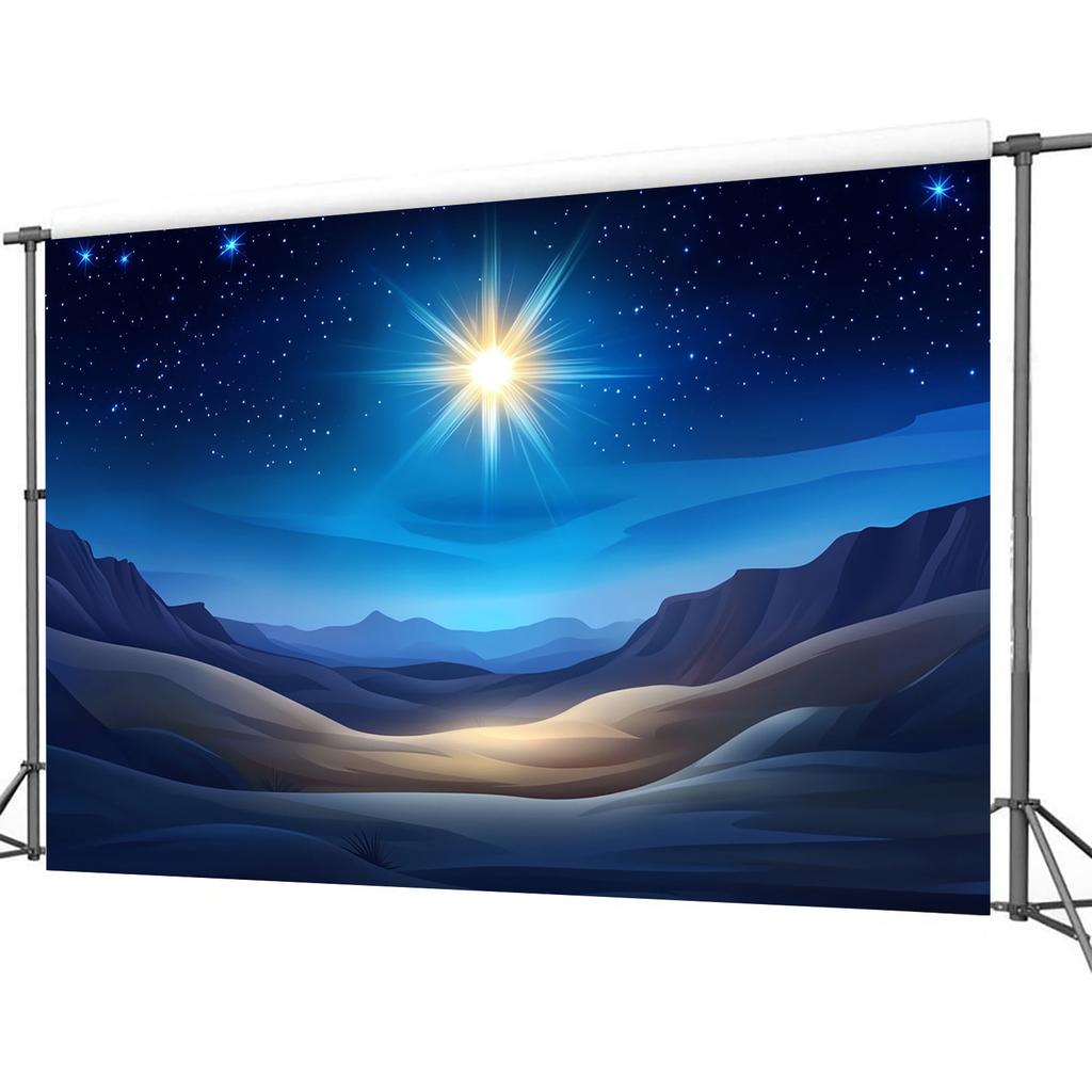 Starry Night Christmas Scene Background is very suitable for Christmas housewarming celebrations anniversaries etc