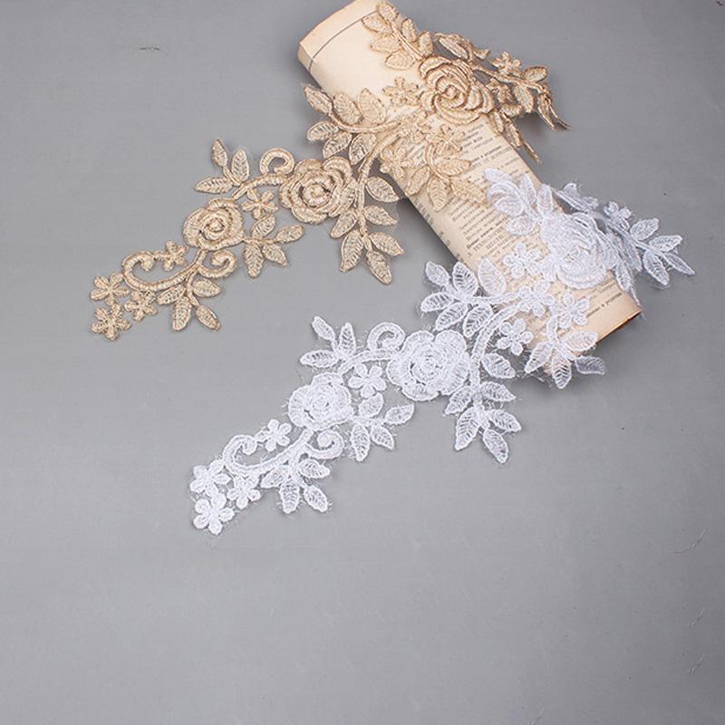 1 пара вышитых наклеек, аксессуары для одежды, кружево для отделки свадебного платья, 16*36 см, швейная аппликация