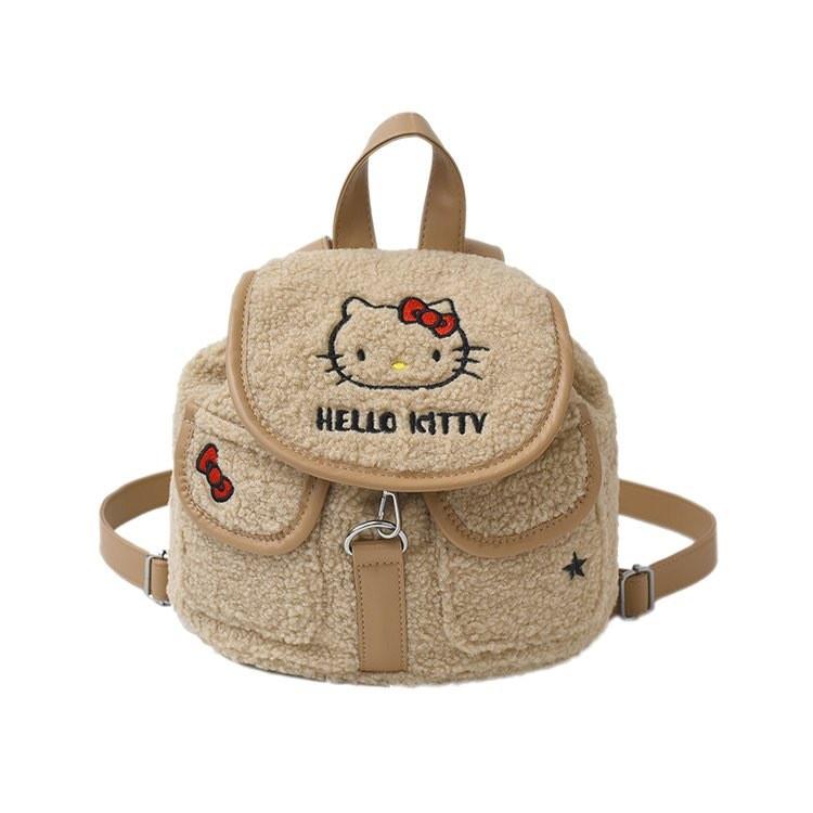 Hello Kitty Plush Backpack For Women And Girls With Cartoon Design For Daily Use