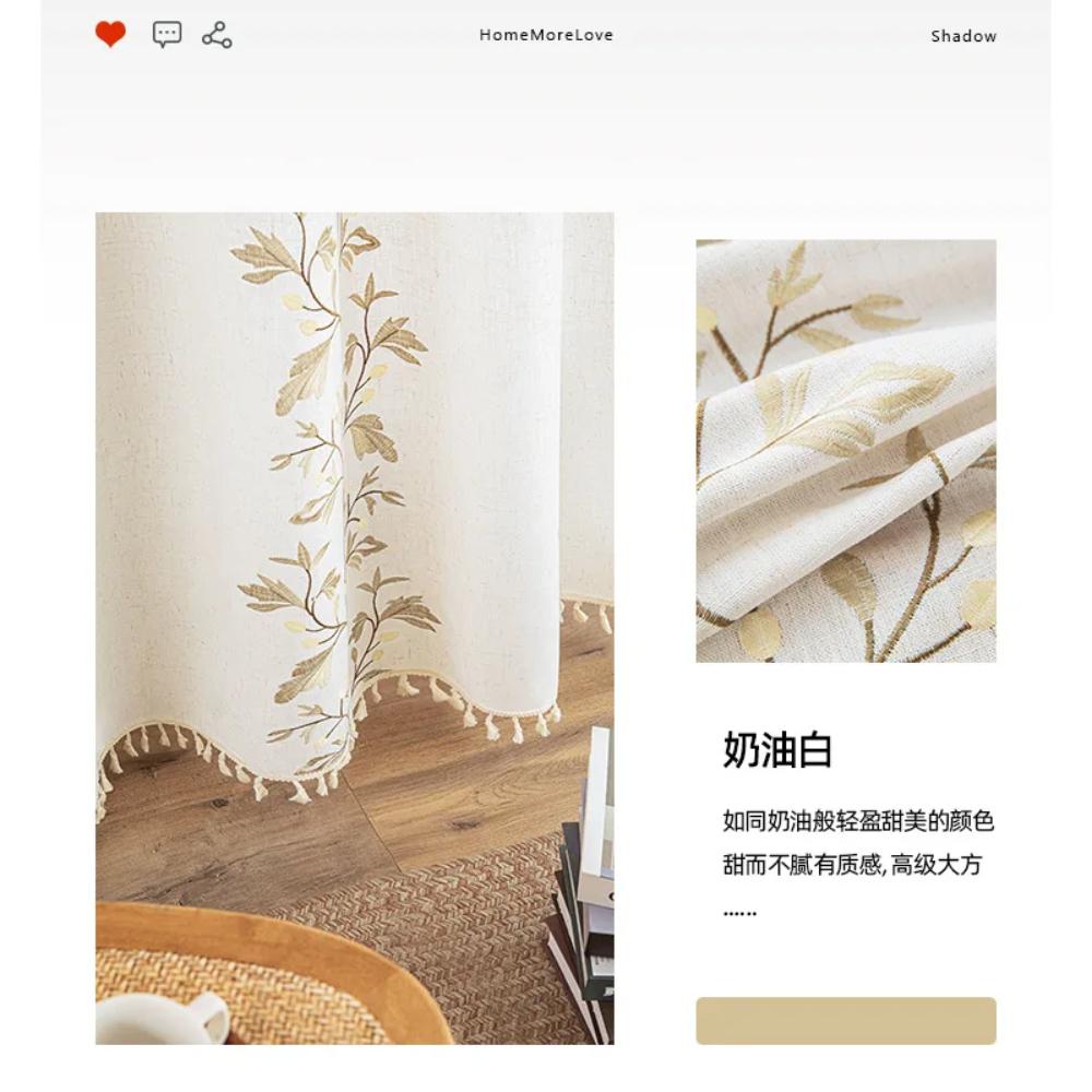 Шторы в стиле бохо с бахромой в винтажном стиле для гостиной, спальни, вышитые шторы для раздвижных дверей в фермерском доме с кисточками, карманные шторы