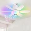 2026 Новый RGB Потолочный Вентилятор со Сменным Цветом E27 с Пультом Bluetooth Музыкой 32 Вт Светодиодный Потолочный Вентилятор для Освещения Спальни Кухни