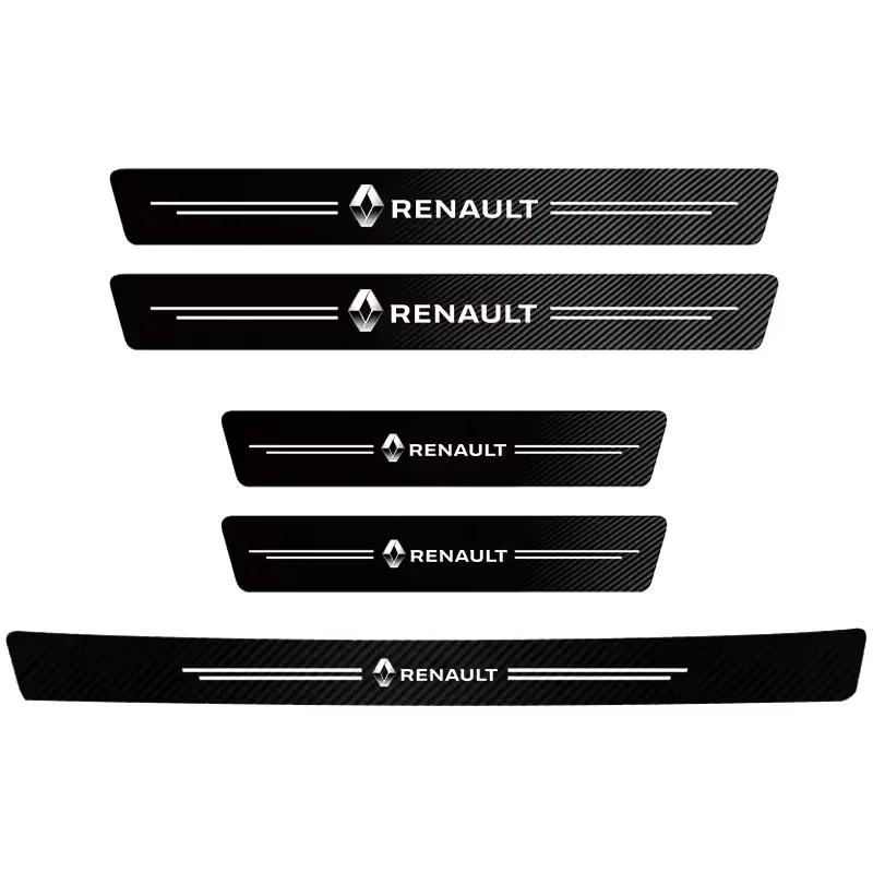 2026 Hot For Renault Hub Caps For Renault Megane 2 3 4 Twingo Clio Talisman Captur Trafic Kwid 1/4/5Pcs Car Door Sill Scuff Plat