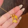 Real Gold Store Same Style Women's Gold Necklace Diamond Brushed Crab Pendant Collarbone Chain Luxury Jewelry